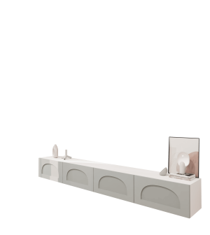 Duvara Monte Tv Ünitesi Desenli Modern 240 Cm - Görsel 4