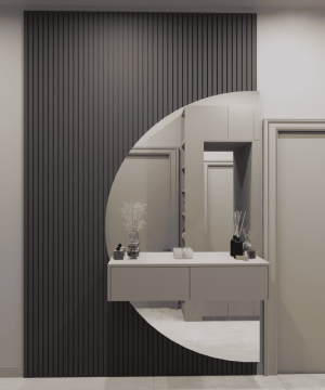 Full Aynalı Portmanto