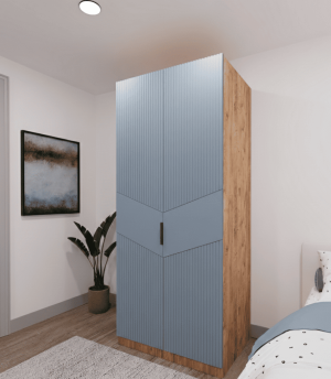 İki Kapaklı Askılı Çekmeceli Dolap - Görsel 2