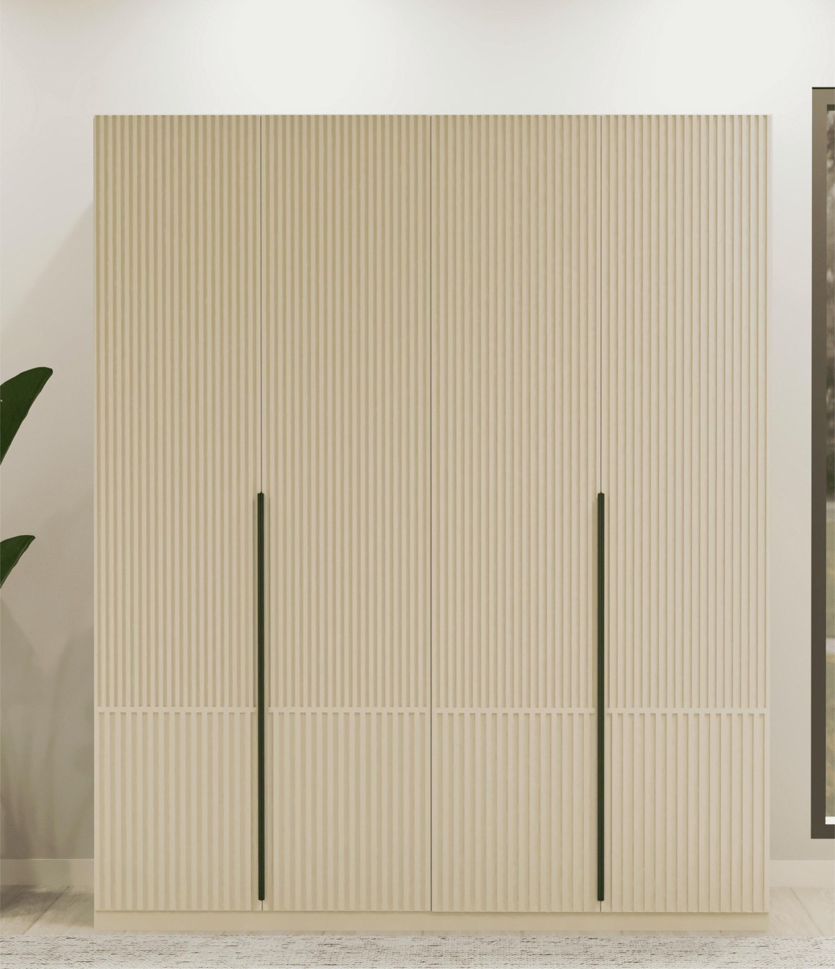 Komple Mdf 4 Kapaklı Dolap Ahşap Renk - 4 Kapaklı Gardrop