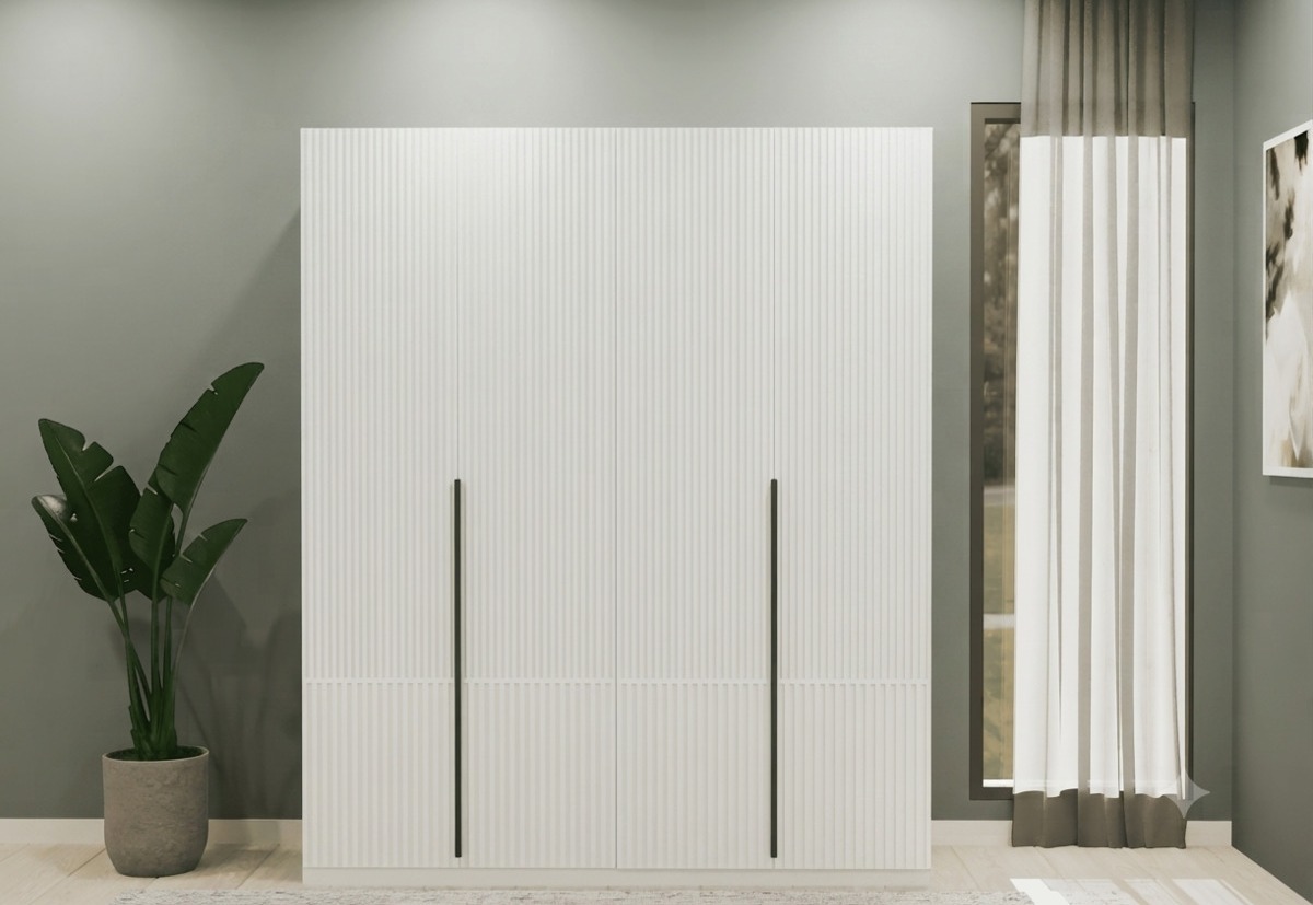 Komple Mdf 4 Kapaklı Dolap Ahşap Renk - 4 Kapaklı Gardrop