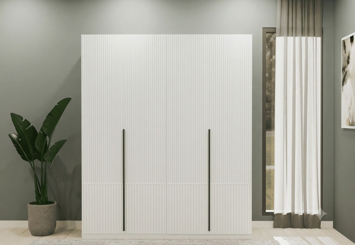 Komple Mdf 4 Kapaklı Dolap Ahşap Renk - 4 Kapaklı Gardrop