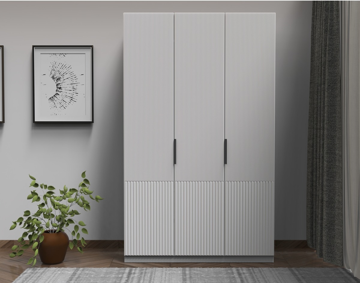 Komple Mdf Gardrop 3 Membran Kapaklı - 3 Kapaklı Gardrop