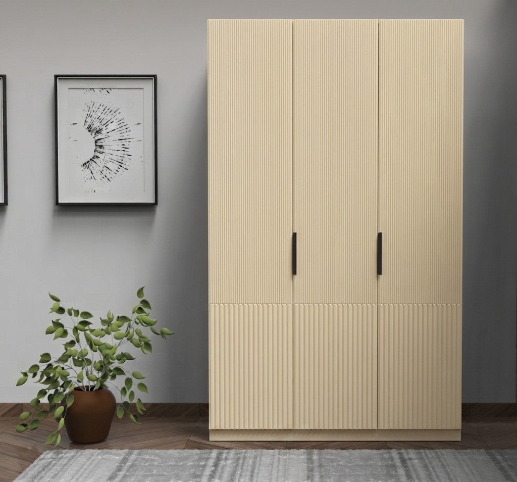 Komple Mdf Gardrop 3 Membran Kapaklı - 3 Kapaklı Gardrop