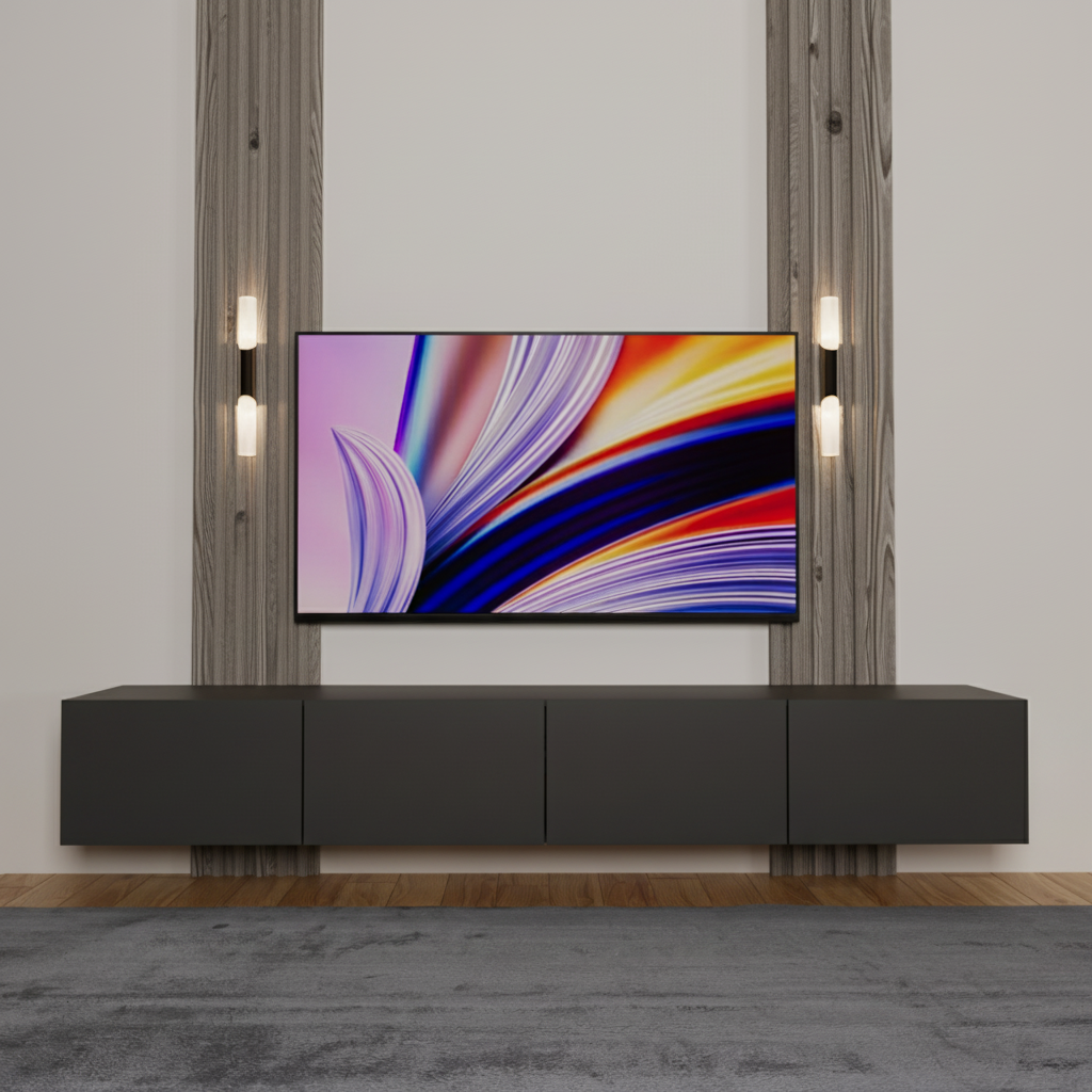 Konsol Tv Ünitesi Uzun 240 Cm Antrasit