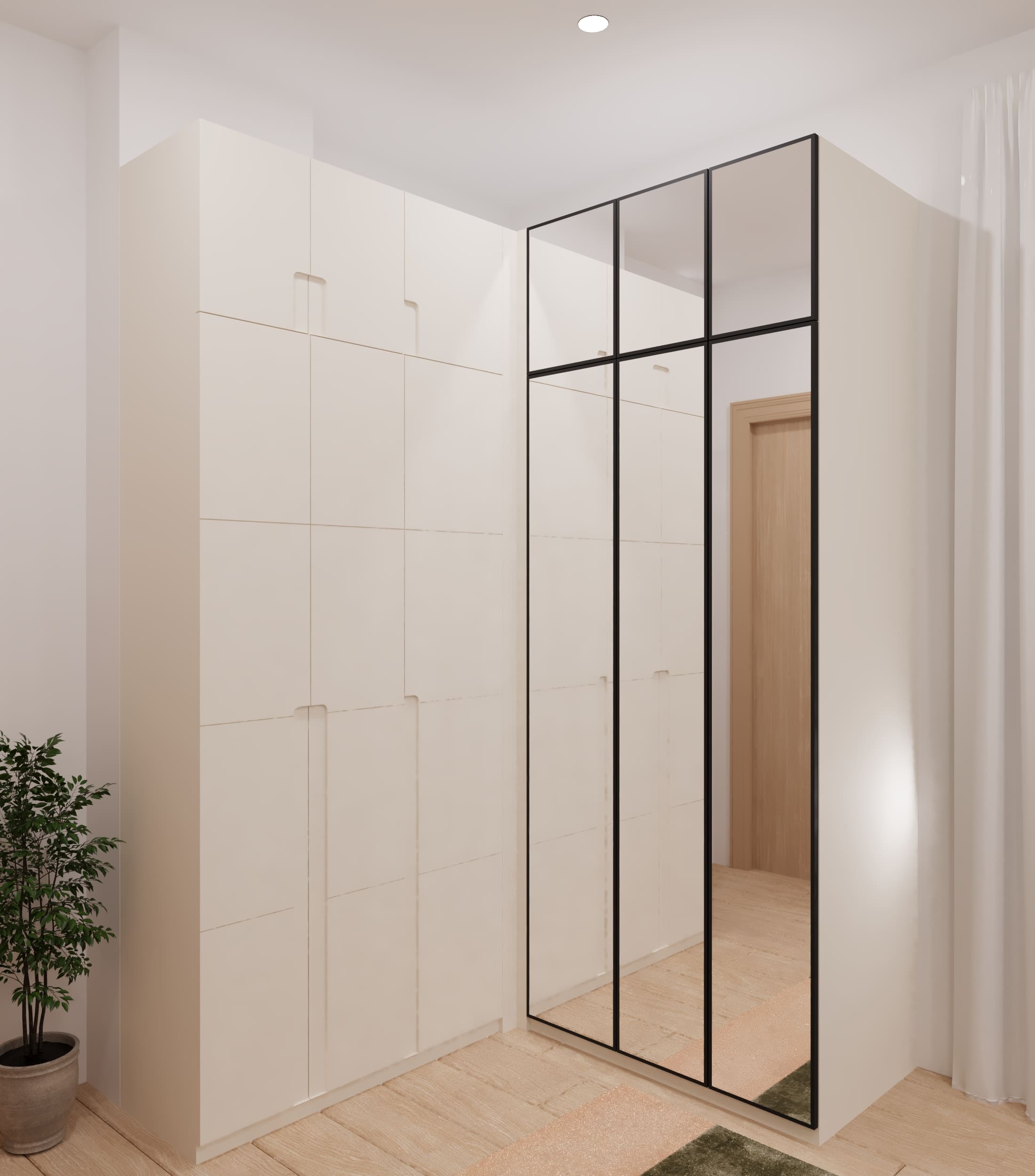 L Şeklinde Giyinme Dolabı