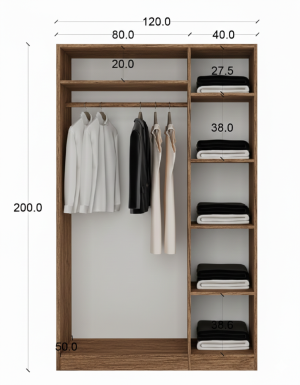 Mdf 3 Kapaklı Dolap - Görsel 3