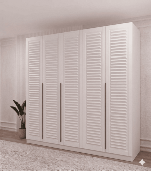 Mdf 5 Kapaklı Beyaz Dolap - Görsel 2