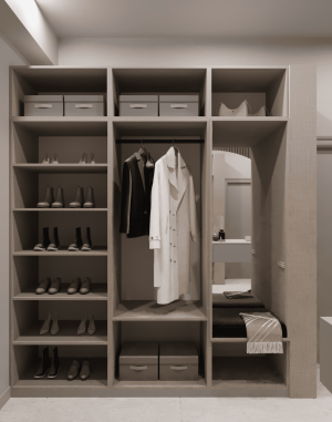 Oturaklı Portmanto Açık Gri - Görsel 2