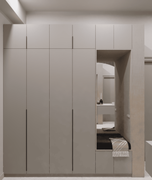 Oturaklı Portmanto Açık Gri