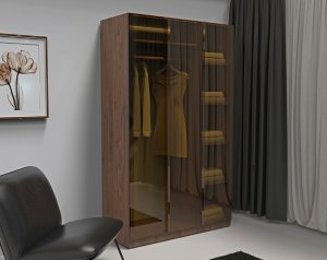 Temperli Bronz Cam Kapaklı Gardrop 3 Kapılı %100 MDF - Görsel 2