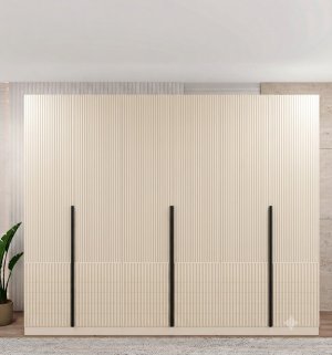 Tırtıklı Desen Mdf Gardrop 6 Kapılı - Görsel 2