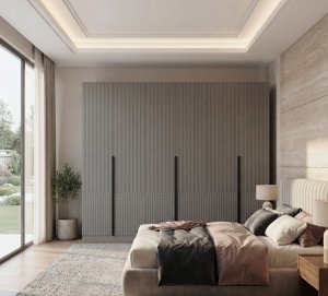 Tırtıklı Desen Mdf Gardrop 6 Kapılı