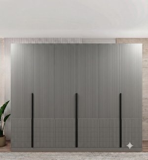 Tırtıklı Desen Mdf Gardrop 6 Kapılı - Görsel 2
