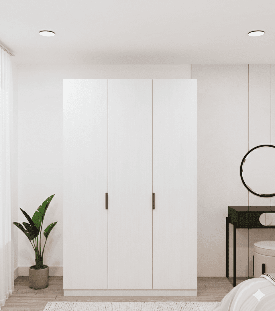 Üç Kapılı Beyaz Gardırop